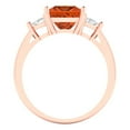 thumbnail image 4 of 2.32 ctw 3 Stone Anniversary Ring for Women | Princess Cut Simulated Red Diamond | Hyperallergenic Solid 14K Rose Gold, 4 of 5