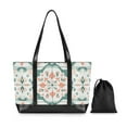thumbnail image 7 of FORMRS Canvas Laptop Tote Bag for Women with 15.6" Computer Compartments Shoulder Handbag, Green Geometric Pattern, 7 of 7
