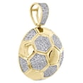 thumbnail image 2 of 10K Yellow Gold Round Diamond Soccer Ball Pendant 1.20" Mens Pave Charm 1/2 CT., 2 of 6