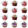 thumbnail image 2 of Soporte individual para cupcakes, cúpula de plástico transparente, soporte para cupcakes, contenedor para muffins, cajas, tazas (50 unidades), 2 of 7