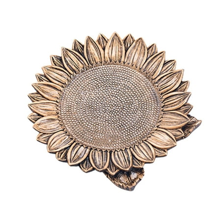 

Resin Dried Fruit Plate Serving Tray Snack Plate Storage Plates Simulation Plants Nut Dish Storage Jewelry Tray (Bronze Sunflower)
