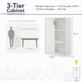 thumbnail image 4 of Furniture of America Brooks Stackable 3-Tier Wood Gray Cabinet with Door, 4 of 15