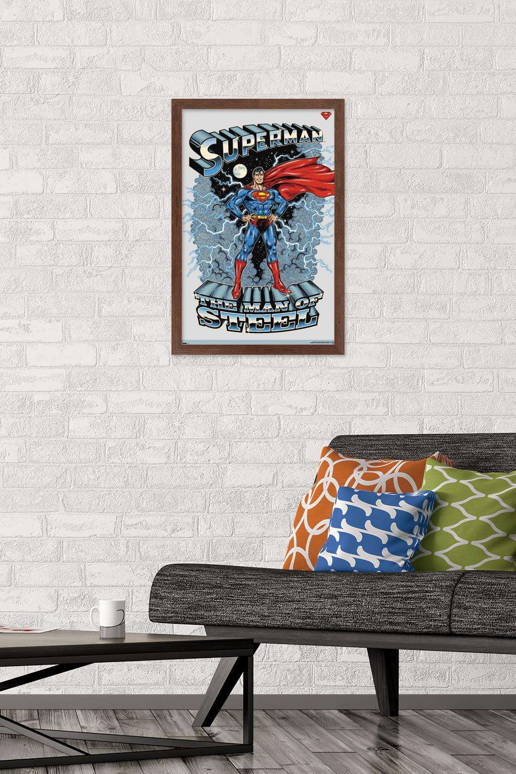 DC Comics Superman - The Man of Steel Wall Poster, 14.725" x 22.375", Framed