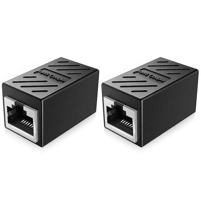 extensores de acoplador RJ45, adaptador de cable Ethernet hembra a hembra, color negro