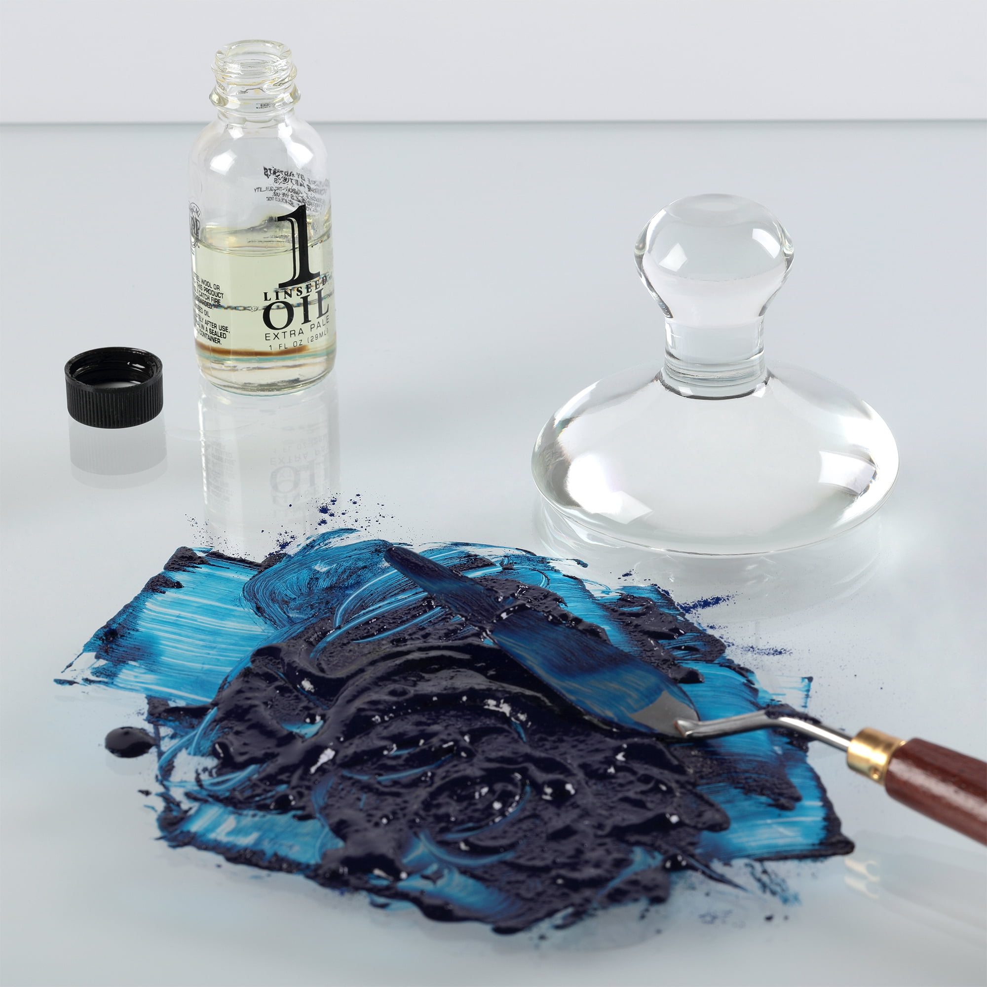 New York Central Glass Mullers - Professional Quality Glass Mullers and Grinding Plates for Artists, Paint Mixing, Crafts, & More! - [Medium - 3.2" Diameter]