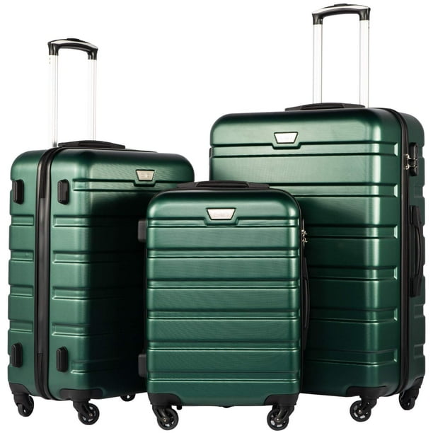 Set de equipaje Coolife Spinner de 3 piezas, rígido, ligero