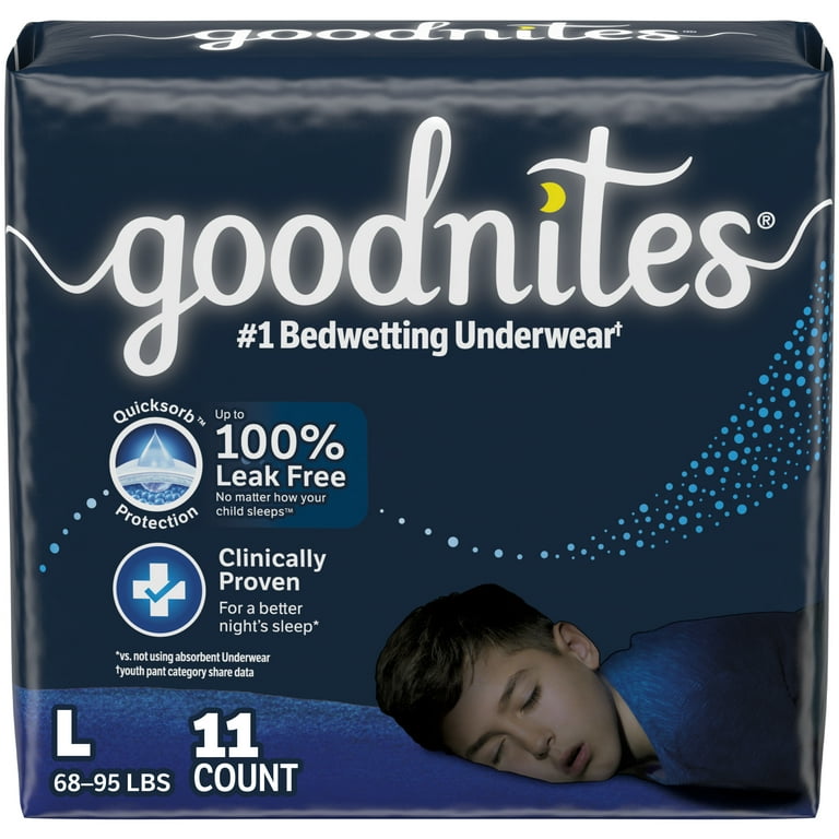 Goodnites Nighttime Bedwetting Underwear for Boys, L, 11 Ct