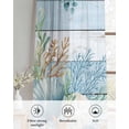 thumbnail image 6 of Blue Beach Coastal Sheer Curtains 54 Inch Length 2 Panels Set for Living Room/Bedroom, Summer Nautical Coral Shell Botanical Vintage Kitchen Curtains Grommet Curtains Window Treatments 42"x54"x2, 6 of 7