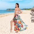 thumbnail image 6 of FORMRS Womens Long Sarong Beach Wrap Semi-Sheer Bikini Skirt Bathing Swimsuit Cover Up, Red Tomatoes, 6 of 7