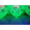 thumbnail image 2 of DirectGlow 25ct Neon Yellow 11 inch UV Blacklight Reactive Latex Emoji Balloons, 2 of 6