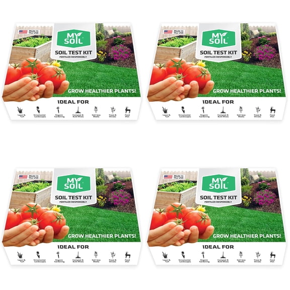 Kit de análisis de suelo MySoil, paquete de 4 | Análisis de nutrientes y pH