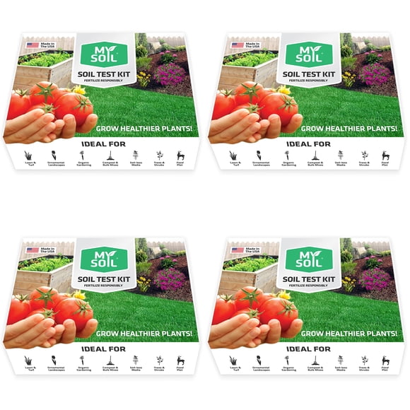 Kit de análisis de suelo MySoil, paquete de 4 | Análisis de nutrientes y pH