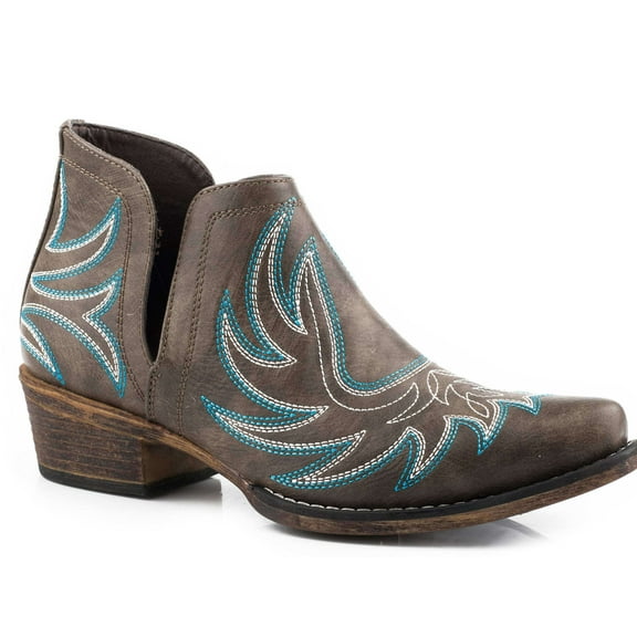 Roper Womens Snip Toe Brown Faux Leather