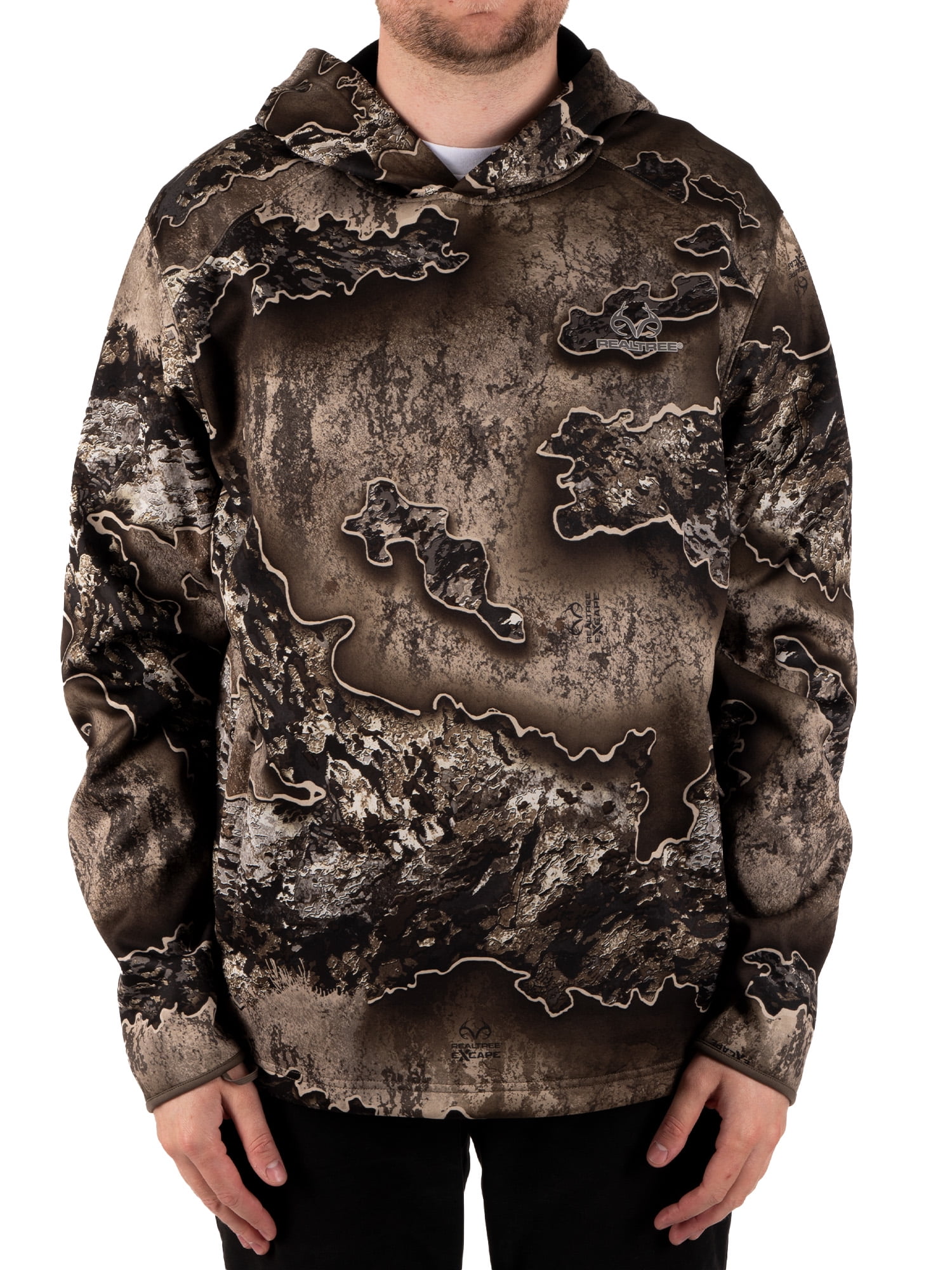 (2 pack) Realtree Men's Camouflage Hunting Performance Hoodie, Realtree Excape, 2XL