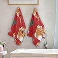 thumbnail image 3 of Gingerbread Cookies Red Hand Towels 2 PCS, Christmas Tree Ball Kitchen Towel Ultra Soft and Highly Absorbent,Decorative Fingertip Face Towel for Bathroom Hotel, 28.3"x 14.4", 3 of 5