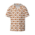 thumbnail image 2 of Lsque Cute Heart Fox Cartoon print Men's Cuban Collar Short Sleeve Shirt Summer Beachwear Casual Button Down Fashionable Vacation Leisure Shirt-Large, 2 of 7