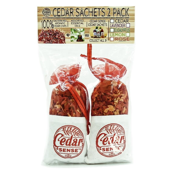 Rose Sachets - 2 Pack - Cedar Sense - Cedar Scent for Closets & Drawers