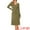 Olive Green, variant on V Neck Casual Long Sleeve Midi Knitted Dress S Brown