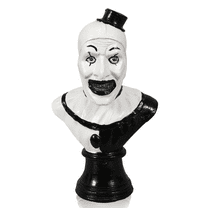 ZPQMNB Art The Clown Figure, Terrifier Action Figures, Killer Clown Bust Statue Horror Movie Decor Terrifier Merch, Funny Halloween Decoration for Indoor Outdoor Home Garden Office (A)