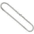 thumbnail image 2 of Sterling Silver 3mm Curb Link Chain Anklet for Women Beveled Edge Nickel Free Italy 9.5 inch, 2 of 3