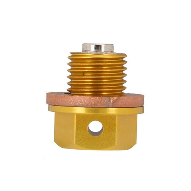 relayinert Engine Crankcase Magnetic Oil Screw For Efficient Impurity Removal Long-lasting Aluminum Alloy gold 1Set