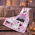 thumbnail image 6 of Cute After Dark Ghosts on Pink, Playful Pastel Goth Style for Halloween Lovers, Cozy Spooky Bow Scene, Flannel Blanket for Bedroom and Game Room, Halloween Gift and Fun Home Decor, 6 of 9