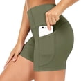 thumbnail image 2 of Womens Biker Shorts with Pockets, 5 Inch High Waisted Tummy Control Spandex Yoga Workout Shorts, 2 of 6