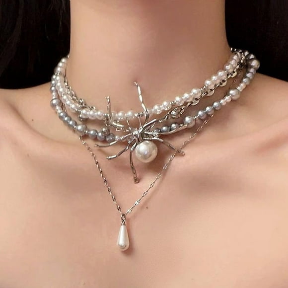 1Pc Multi Layered Pendant Necklace White Platinum 13.78 inch Alloy Plastic Imitation Pearl Jewelry for Women Daily Wear Suitable for a Variety of Occasions