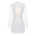 thumbnail image 4 of Jowowha Ice Skating Dress For Women Long Sleeves Roller Skating Gymnastics Leotard Competition White XXL, 4 of 7