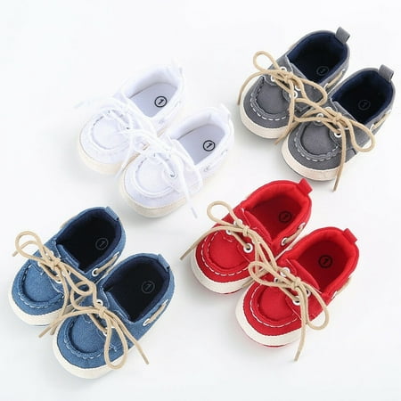 0-18M Baby Boy Girl Shoes Newborn Soft Soles Canvas Crib Soft Sole Shoe ...