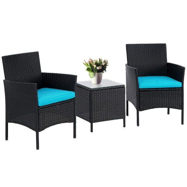 Patio Outdoor Bistro Furniture Set, Bistro Table And Chairs Outdoor Rattan