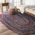 thumbnail image 2 of nuLOOM Tammara Hand Braided Area Rug, 7' x 9' Oval, Blue, 2 of 4