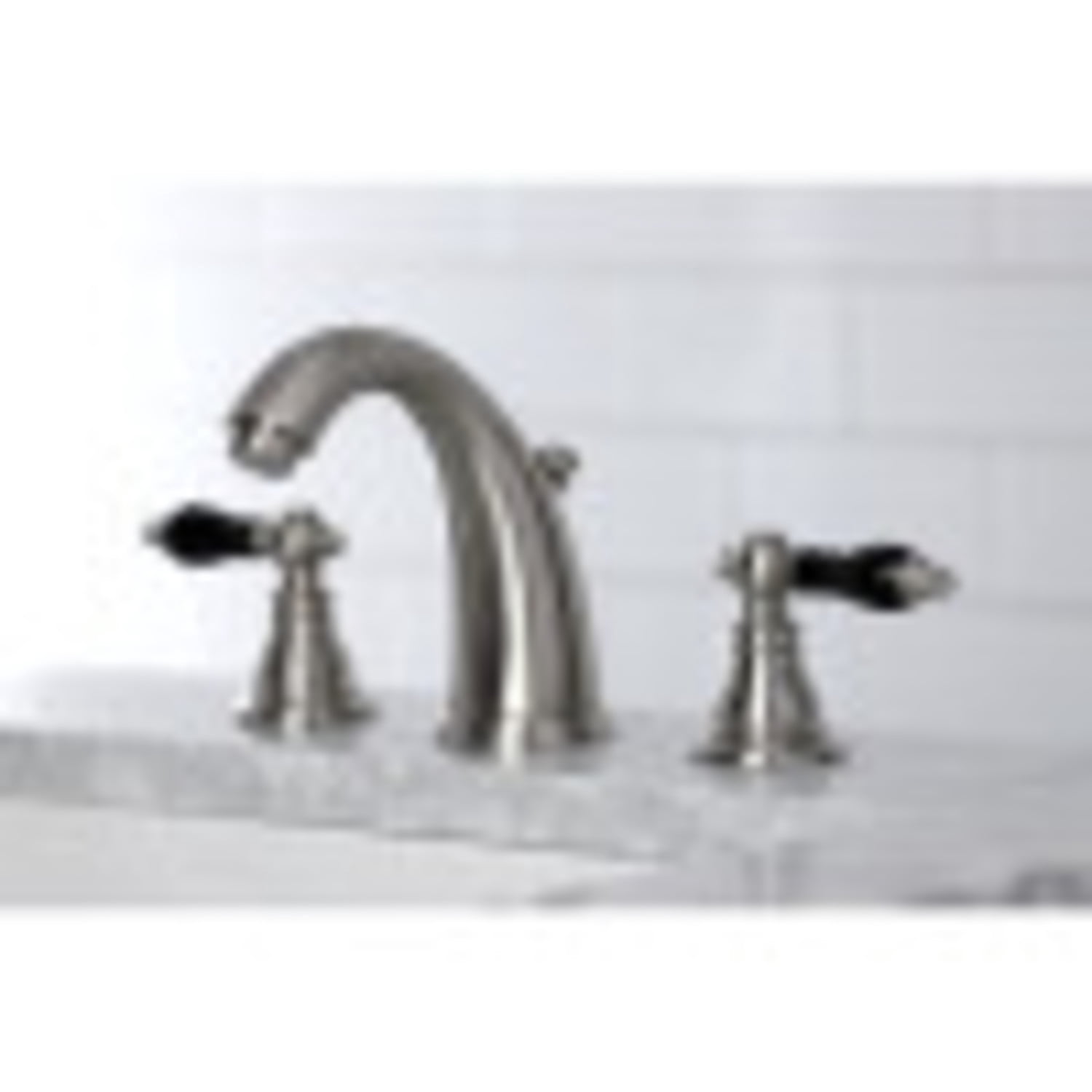 Kingston Brass KB988AKL Duchess Widespread Bathroom Faucet with Plastic Pop-Up, Brushed Nickel