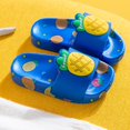 thumbnail image 4 of LNMQLPDBS Toddler Slippers Beach Shoes Funny Fruit Printed Decoration Children Soft Sole Comfort Bathroom Slipper Sandals Indoor Home Cute Non Slip Flip Flops Kids Sandals Boys Blue 2-2.5 Years, 4 of 4