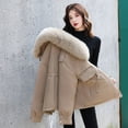 thumbnail image 6 of jsaierl Womens Winter Jacket Warm Overcoat Slim Faux Fur-Collar Zipper Thicker Coat Outwear, 6 of 9