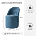 thumbnail image 7 of Swivel Barrel Dining Chair Kitchen Fabric Upholstered Dining Room Chair Living Room Navy, 7 of 7