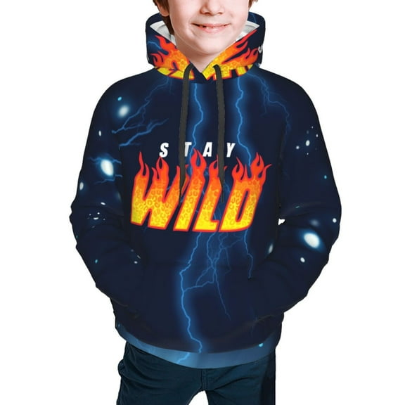 Ben Azelart Stay Wild Kids' Hoodie 3d Print Sweatshirt Soft Pullover Hooded With Big Pockets For Boys Or Girls Small
