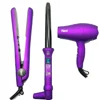 The Neo Choice 3 pcs Trio Complete Full Set with 1.25 Inch Hair Straightener + 18-25mm Curling Iron + Mini Hair Dryer (Purple)