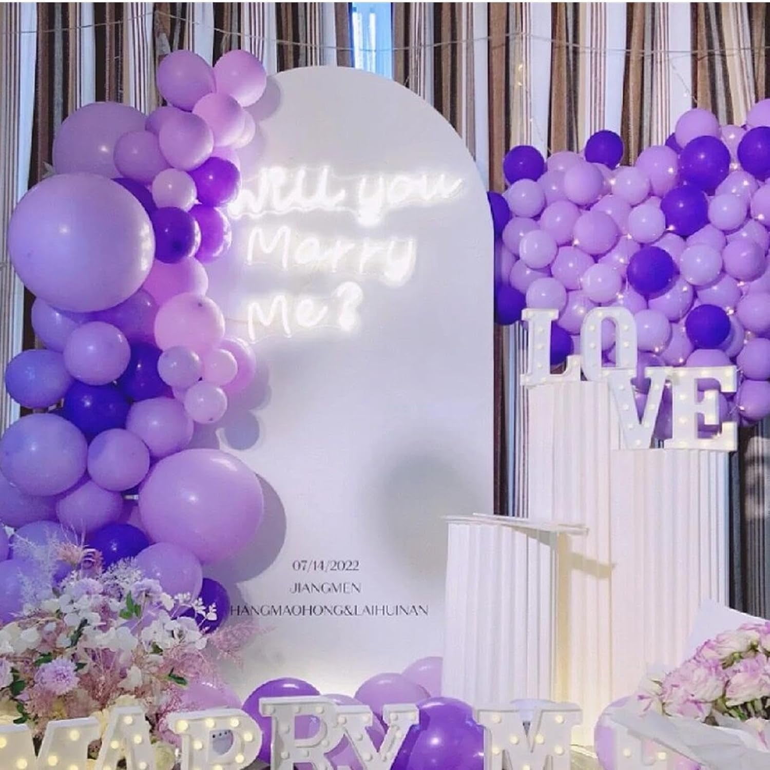412pcs Purple Balloons 18 12 10 5 Inch Purple Balloon Garland Arch Kit Different Sizes Matte Latex Balloons for Baby Shower Birthday Wedding Party Decorations