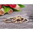 thumbnail image 2 of 10K Rose Gold Anniversary Gift Art Deco 2.25 Carat 6mm Round Cut Champagne Diamond Moissanite Wedding Ring Set Matching Band Anniversary Gift, 2 of 5