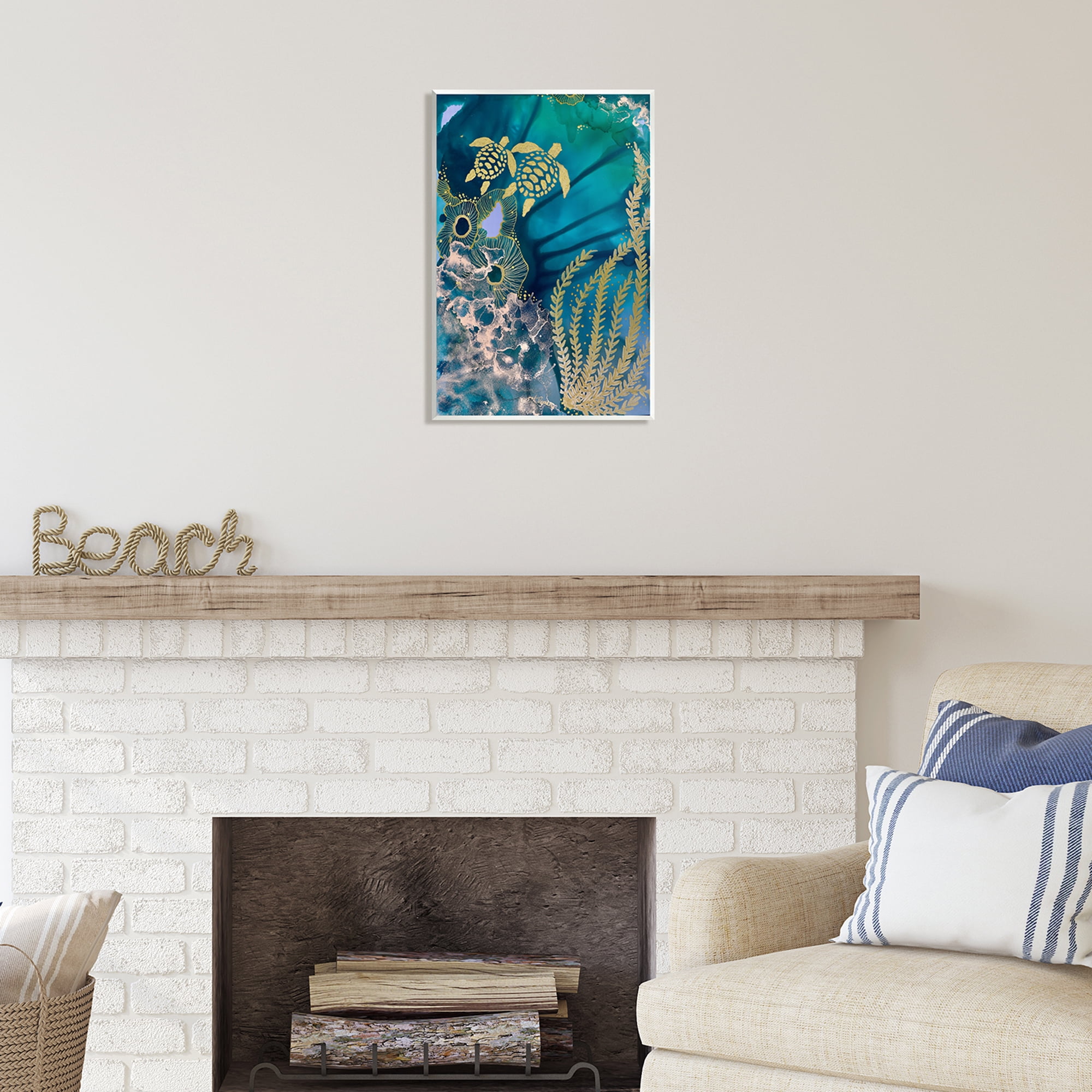 Stupell Industries Modern Sea Life Patterns Abstract Painting Unframed Art Print Wall Art, 13 x 19