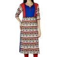 thumbnail image 6 of Bimba Womens 3/4 Sleeve Rayon Kurta Regular Fit Printed Kurti Casual Clothing, 6 of 6