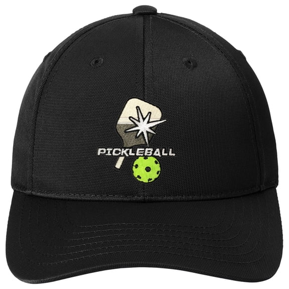 Adult Nylon Performance Pickleball Hat Cap, Black
