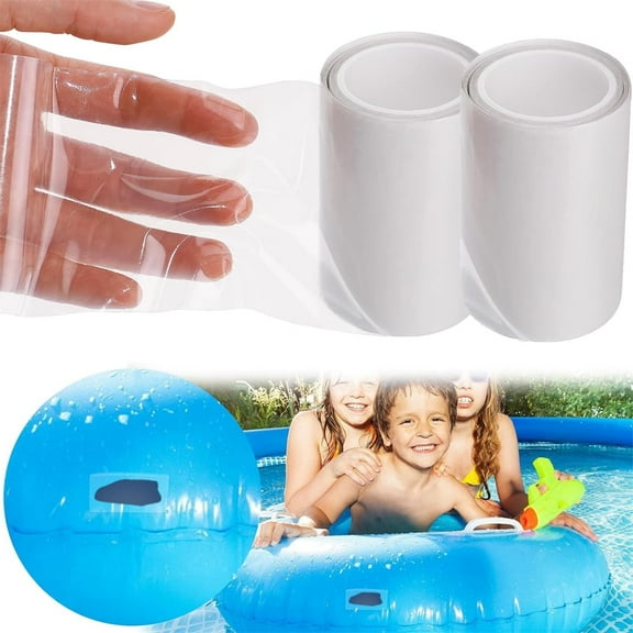 Tutuviw 2Pcs TPU Waterproof Pool Repair Patch Tape Kit 5 ft x 2.75 Inflatable Patch Repair Sealing Repair Tape for Swimming Ring Air Mattress Bounce House Pool Floats Inflatable Toys Canvas