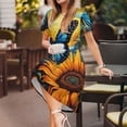 thumbnail image 3 of Easygdp Colorful Cloud Butterfly Sunflower para Vestido Transpirable de Mujer, Vestido Suelto de Manga Corta con Pliegues y Bolsillos para el Verano, 3 of 6