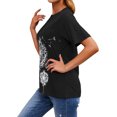 thumbnail image 2 of Qarigey Camisa de manga corta con estampado de de león y cuello para mujer Prendas para la parte del cuerpo negro M Qarigey AP002414-02, 2 of 6