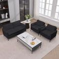 thumbnail image 5 of TS Cat paw leather upholstered sofa loveseat ,Nordic retro light luxury living room balcony bedroom single casual sofa chair (black), 5 of 6