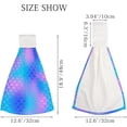 thumbnail image 3 of Hanging Towels 1 Pcs, Dish Towels Fish Scale Texture Absorbent Hand Towels with Hanging Loop Washcloth for Bathroom Kitchen, 3 of 6