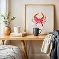 thumbnail image 4 of Red Crab - Painting Watercolor Marine Life Aquatic Illustration Beach Nautical Oak Framed Wall Art Print 8 x 8 inches, 4 of 8