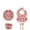 PINK, variant on PEACNNG Silicone Baby Plates Spoons Forks Bib Bowls Plates Cup Child Feeding Suction Kids Toddler Eating Tableware Tableware Non-slip set